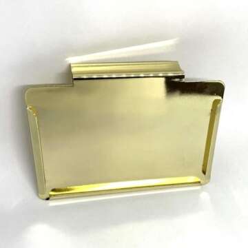 Top label Clip Label Holders,Gold Bin Clips for Kitchen Pantry Organization,10 Pcs Clip Holders with 60 Pcs Chalkboard Stickers