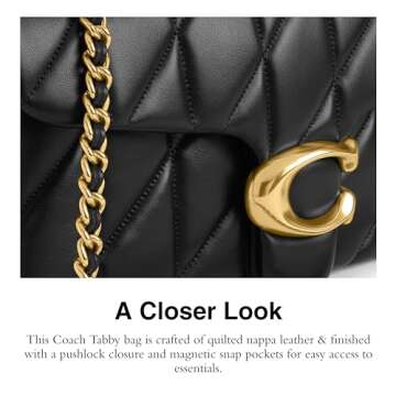 Coach Quilted Tabby Shoulder Bag 26 with Chain, B4/Black