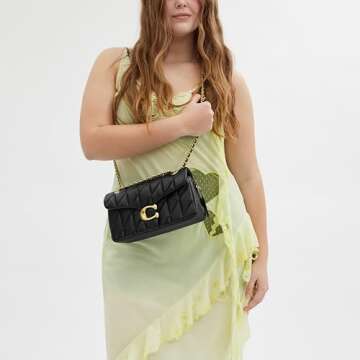 Coach Quilted Tabby Shoulder Bag 26 with Chain, B4/Black