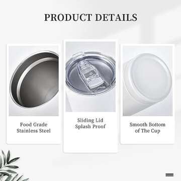 Kaireno Chicken Tumbler Rooster Theme Stainless Steel Insulated Tumblers with Lid and Straw Reusable Cute Hen Coffee Travel Mug Tea Drinking Water Wine Cups Birthday Gifts for Women 20 Oz