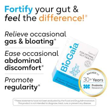 BioGaia Gastrus Gut Health Probiotic | Eases Abdominal Discomfort, Gas & Bloating | Promotes Regularity & a Healthy Gut | Contributes to a Balanced Microbiome | Backed by 30 Years of Research