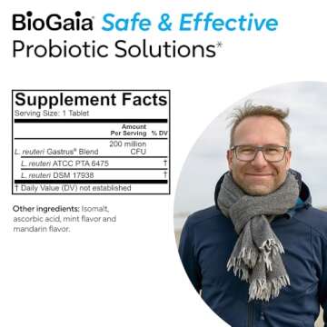 BioGaia Gastrus Gut Health Probiotic | Eases Abdominal Discomfort, Gas & Bloating | Promotes Regularity & a Healthy Gut | Contributes to a Balanced Microbiome | Backed by 30 Years of Research