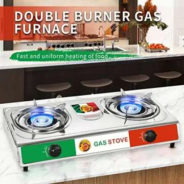 Green Bear USA - Vivi-create Outdoor Stove, Camp Stove, Quemador,Stainless Steel Stove, Double Burner Stove. Table propane Gas Stove