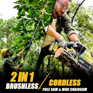 IMOUMLIVE Cordless Pole Saw & Mini Chainsaw for Tree Care