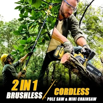 IMOUMLIVE Cordless Pole Saw & Mini Chainsaw for Tree Care