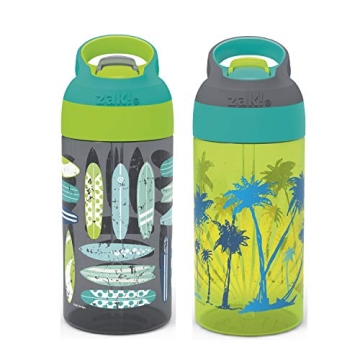 Zak Designs 16oz Riverside Beach Life Kids Water Bottle Set - Fun & Durable!