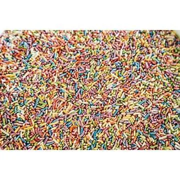 Sweet Eva’s 100percent NATURAL PEARLIZED RAINBOW SPRINKLES-Dairy Free,Nut,Gluten Free,Soy Free,Egg Free,Vegan,Kosher,Cake Decorating Jimmies,Cupcakes,Cookies,Cakes Topper,Bulk Candy,Large 1.5 LBS