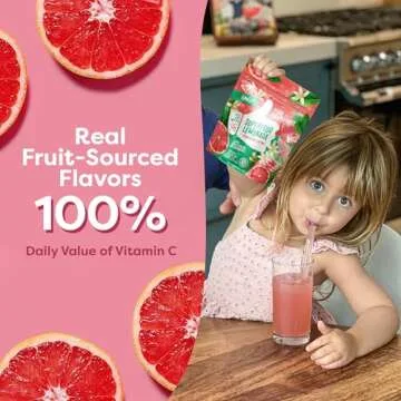 FlavCity Superfood Lemonade Pink Grapefruit Powdered Drink, 30 Servings – Sugar-Free Lemonade Powder Drink Mix - Keto, Vegan, Gluten-Free & Non-GMO