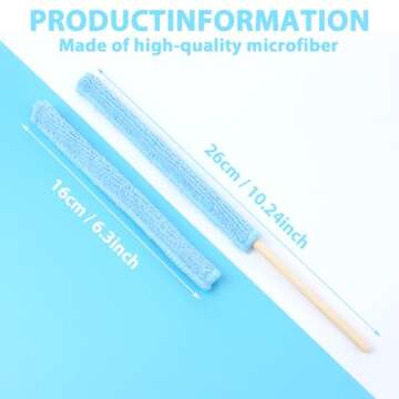 12 Pcs Mini Dusters for Cleaning,Microfiber Detail Duster Sticks Crevice Cleaning Tool Polychromatic...