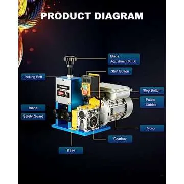 CREWORKS Electric Wire Stripper Machine, 0.06"-1" Automatic Wire Stripping Machine, Wire Stripping Tool for 1.5-25 mm Scrap Wire, 5 Channel Copper Wire Stripper Power Tool for Leftover Cable Recycling