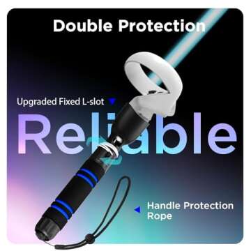 YOGES Handle Attachments Compatible with Meta Quest 3S/ Quest 3/ Oculus Quest 2/ Quest Pro/Rift S Controller Accessories, Dual Handles Extension Grips for Beat Saber Gorilla Tag Long Arms VR Games
