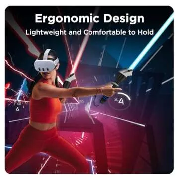 YOGES Handle Attachments Compatible with Meta Quest 3S/ Quest 3/ Oculus Quest 2/ Quest Pro/Rift S Controller Accessories, Dual Handles Extension Grips for Beat Saber Gorilla Tag Long Arms VR Games