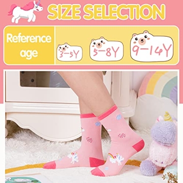 WELSOX Unicorn Socks for Girls - 6 Cute Cotton Pairs
