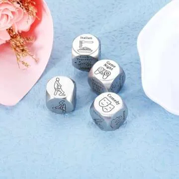 Anniversary Steel Date Night Dice for Couples Gifts