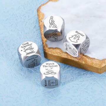 Anniversary Steel Date Night Dice for Couples Gifts