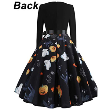 GreaSmart Long Sleeve Halloween Cocktail Dress for Women