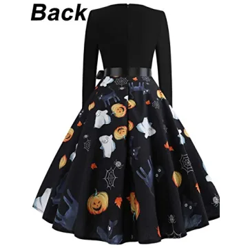 GreaSmart Long Sleeve Halloween Cocktail Dress for Women