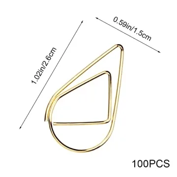 Elegant Golden Water Drop Paper Clips for Stylish Organization