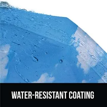 Gorilla Grip Windproof Compact Stick Umbrella for Rain, One-Click Automatic Open and Close, Strong Reinforced Fiberglass Ribs, Easily Collapsible, Lightweight Portable Umbrellas for Travel, Sky Blue