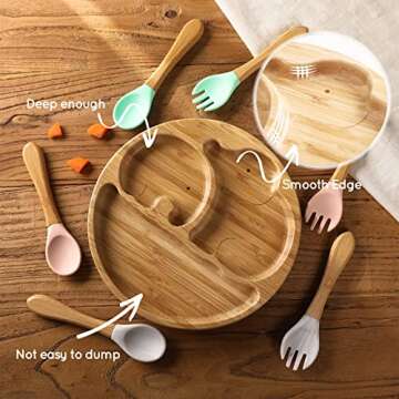 Mamimami Bamboo Suction Plates Set for Babies and Toddlers