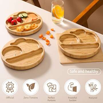 Mamimami Bamboo Suction Plates Set for Babies and Toddlers