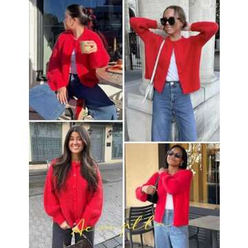 Acmplla Women's Knit Cardigan Sweater for Fall/Winter