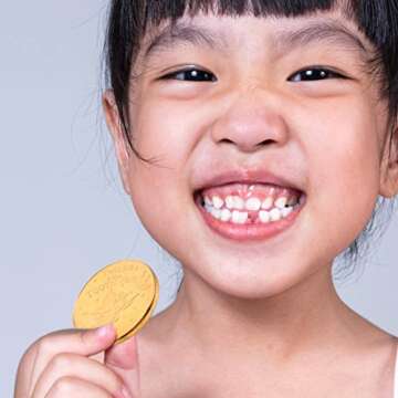Zerodeko 4pcs Tooth Fairy Coins for Boys Girls Children Lost Teeth Reward Commemorative Coin for Lost Tooth