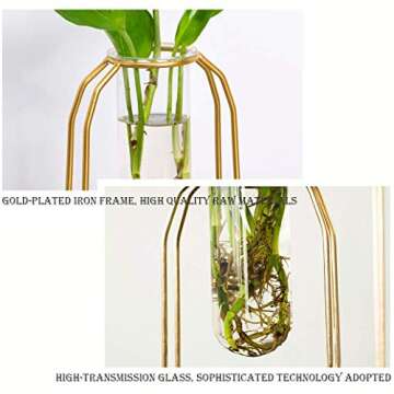 Kingrol 2 Pack Planter Terrariums with Metal Stands