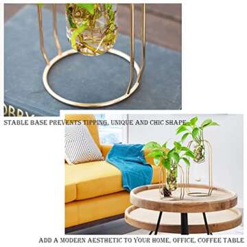 Kingrol 2 Pack Planter Terrariums with Metal Stands