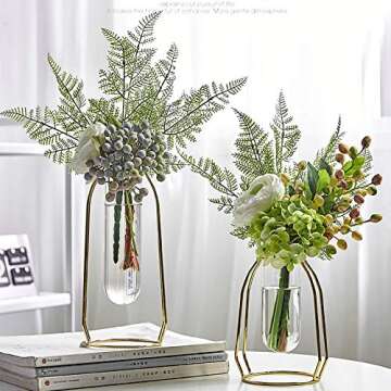 Kingrol 2 Pack Planter Terrariums with Metal Stands
