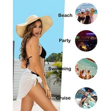 LIENRIDY Womens Sarong Wrap Beach Swimsuit Cover up Swimwear White Short S-M