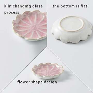 Mecaikru jewelry dish, flower shape ring dish, pink earring tray, cute jewelry holder, key bowl, flower pink