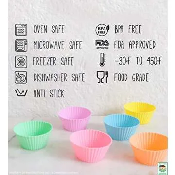 Muffinboi Premium Silicone Cupcake Liners - Pack of 24