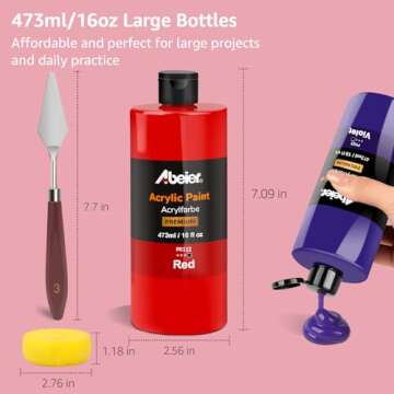 ABEIER Acrylic Paint Set - 15 Vivid Colors, Safe & Versatile