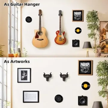 Adowes 3 Pack Guitar Wall Mount - Cast Iron Hangers