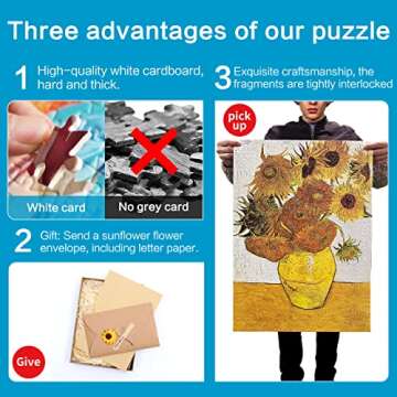 Van Gogh Puzzle, Sunflowers or Cafe Terrace at Night, fine Art Puzzle, Museum Puzzles of Famous Paintings, Vincent Van Gogh 1000 Piece Puzzles for Adults, ARTPUZZ