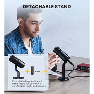 MAONO XLR Podcast Microphone, Cardioid Studio Dynamic Mic for Vocal Recording, Streaming, Voice-Over, Voice Isolation Technology, Metal Mic, Works for Audio Interface, Mixer, Sound Card-PD100