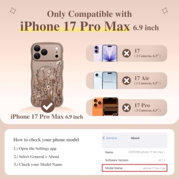 GVIEWIN iPhone 17 Pro Max Magnetic Case with Floral Design and Full Protection