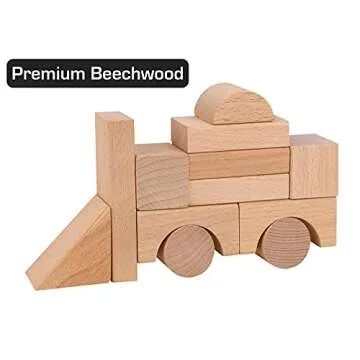 Pidoko Kids 100 Pcs Wooden Building Blocks for Toddlers