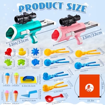 JJRAP Snow Toys for Kids - Ultimate 28 Pack Winter Fun
