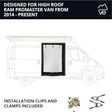 VanEssential Magnetic Closure Sliding Door Bug Screen Designed for Ram Promaster Van