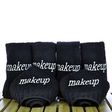Chakir Turkish Linens Premium Cotton Absorbent Turkish Towels (Washcloth - 6 Piece - Black-Makeup)
