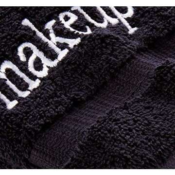 Chakir Turkish Linens Premium Cotton Absorbent Turkish Towels (Washcloth - 6 Piece - Black-Makeup)