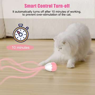 Petcronies Cat Toys Interactive for Indoor Cats, Automatic Cat Wand Toy Silicone Tail Teaser Toy 2 in 1, Rechargeable Exercise Toy for Kitten-Pink