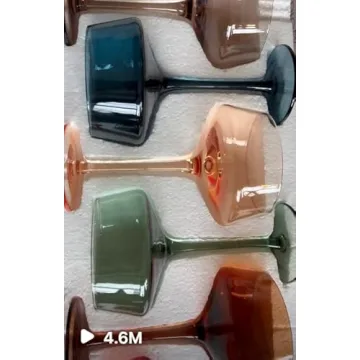 Saludi Colored Coupe Glasses 10oz Set of 6 Hand-Blown Luxury
