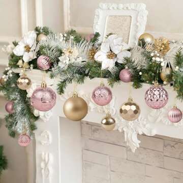 Luxurious 36PCS Rose Gold Christmas Ornaments Set