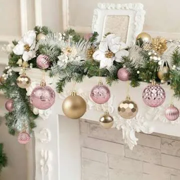 Luxurious 36PCS Rose Gold Christmas Ornaments Set