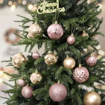 Luxurious 36PCS Rose Gold Christmas Ornaments Set