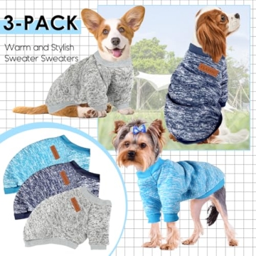 Warm & Stylish Dog Sweaters for Winter - 3 Pack