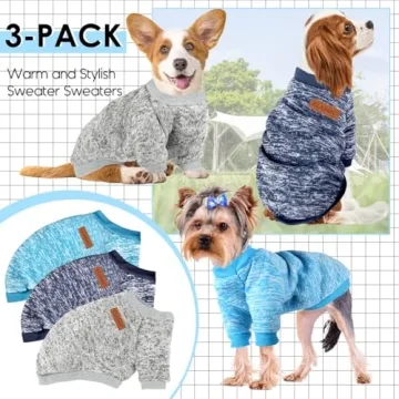 Warm & Stylish Dog Sweaters for Winter - 3 Pack